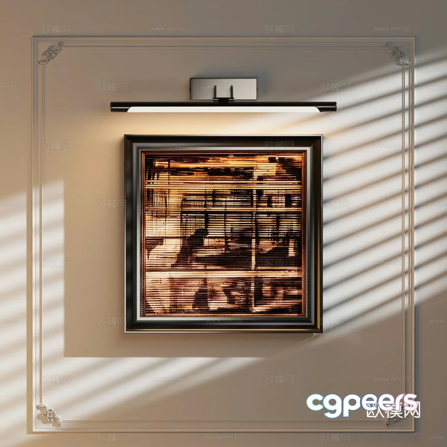 Modern retro light luxury decorative painting 3d model