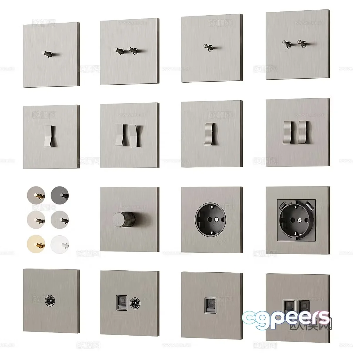 Modern Italian light luxury Donel N96 series switch socket 3D model