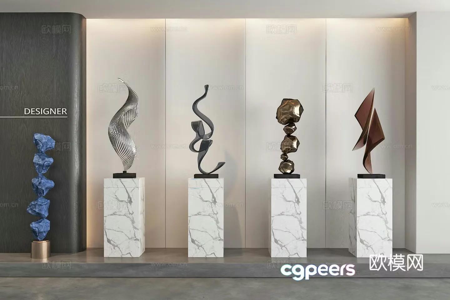 Ornaments Abstract sculpture Art installation Ornaments 3d model