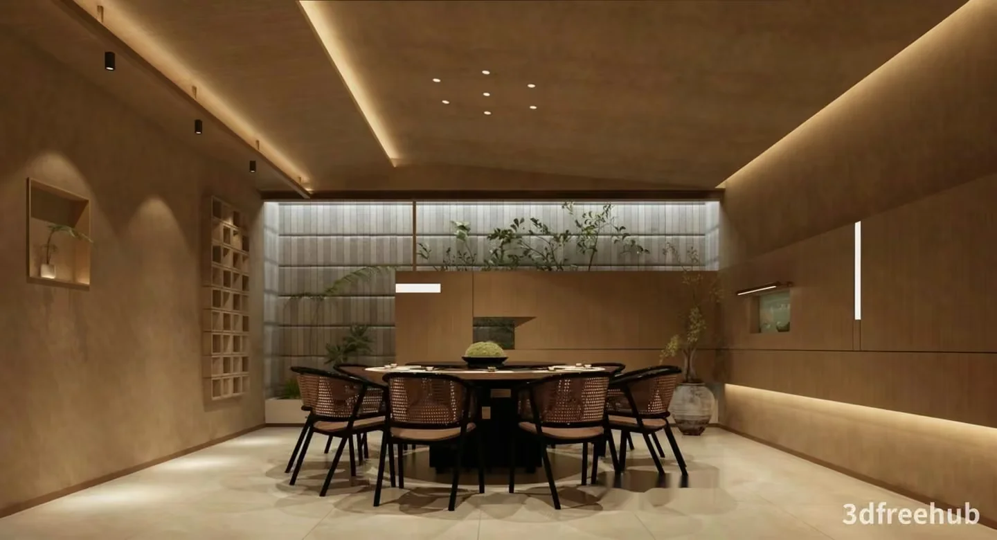 Modern Dining Room 3D Model – 20267 – VRAY Render