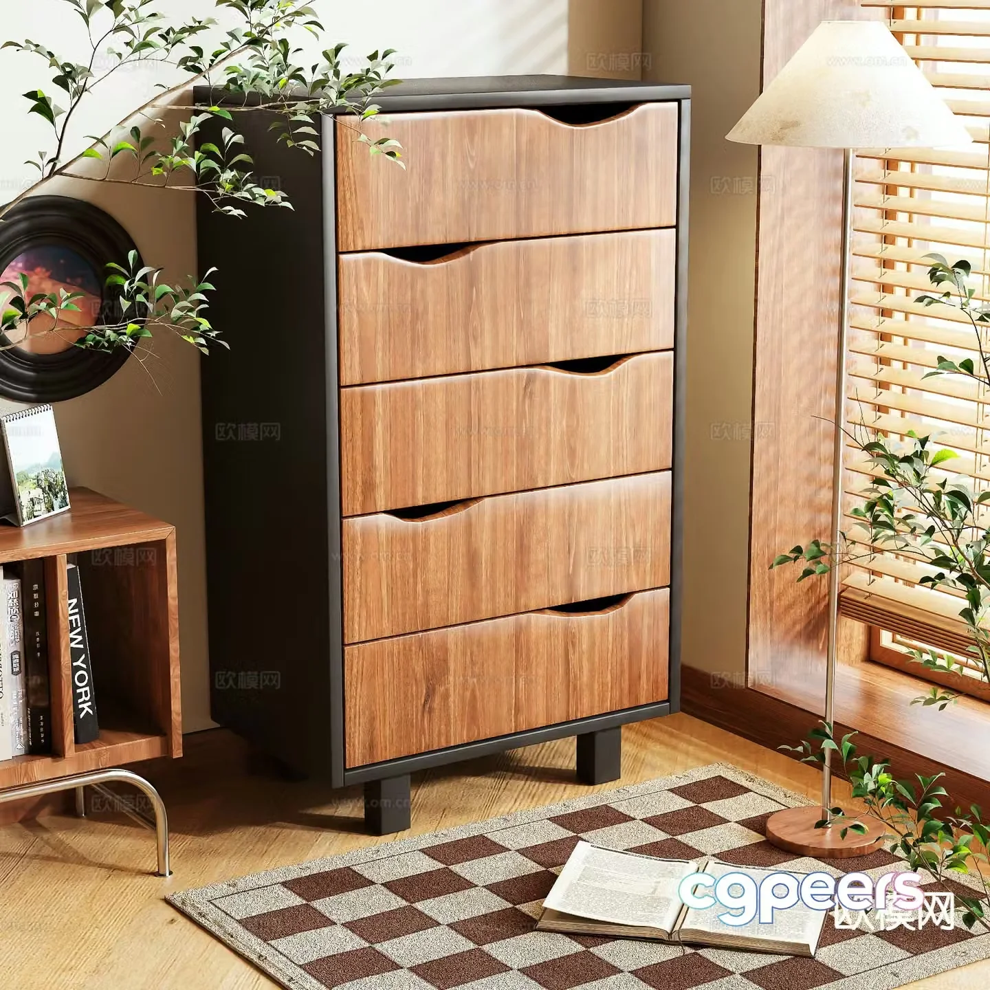 Medieval style chest of drawers 3D model