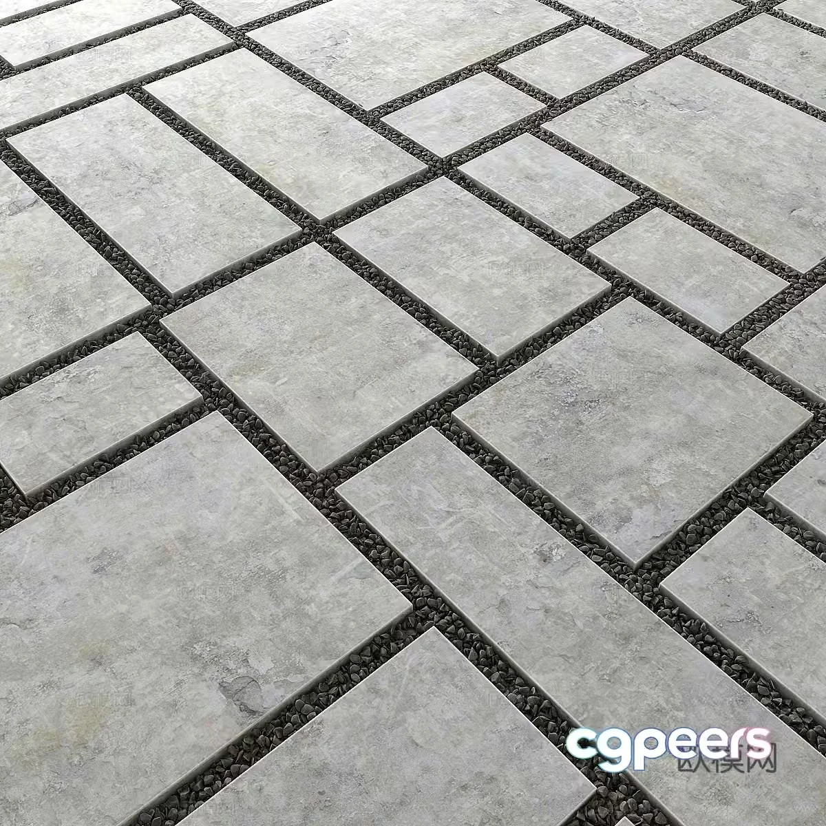 Outdoor brick square brick 3d model