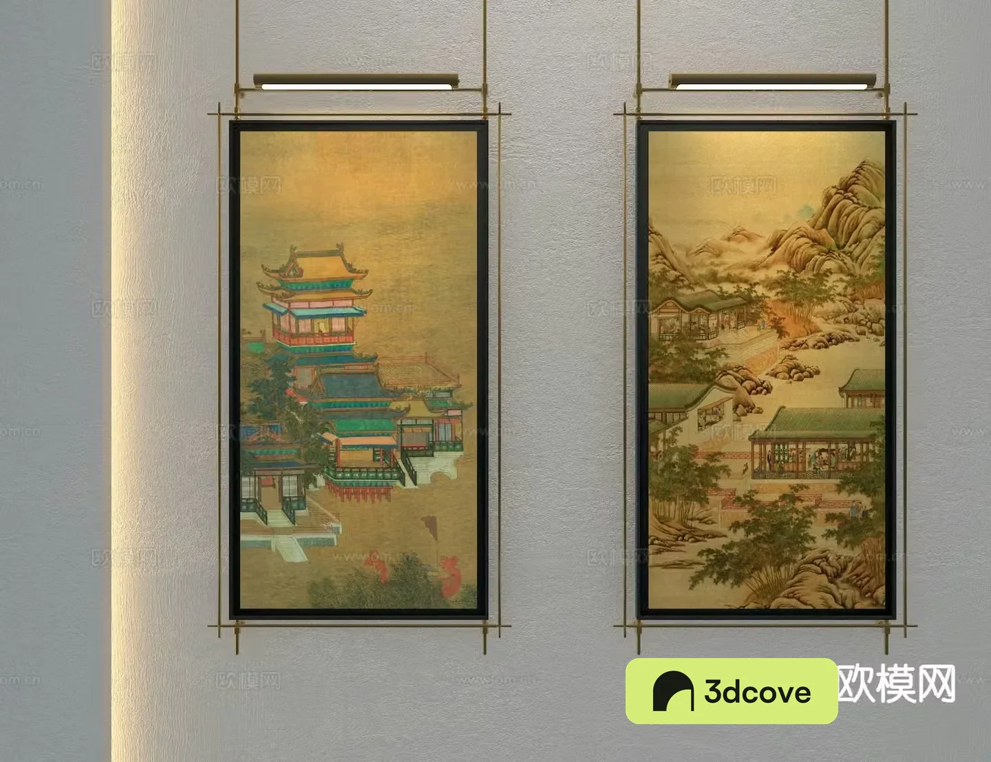 New Chinese style architectural painting decorative painting hanging painting