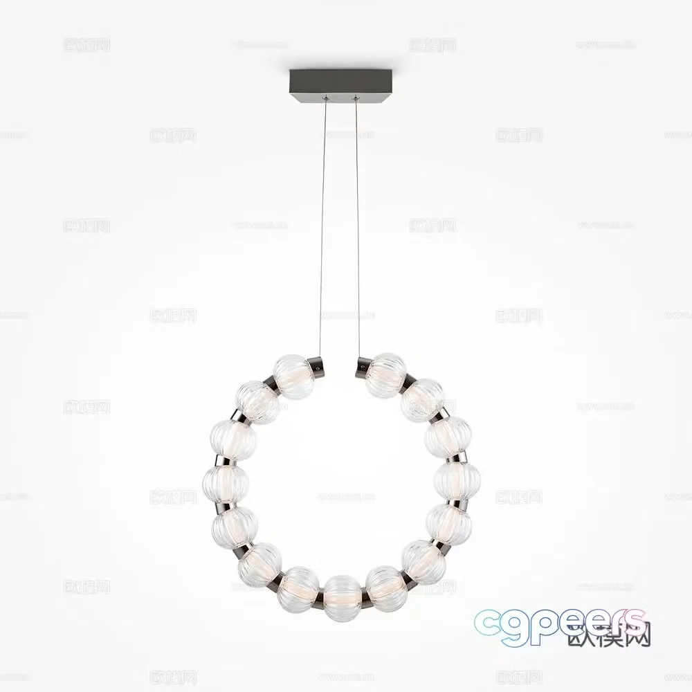Modern ring restaurant chandeliers 3d model