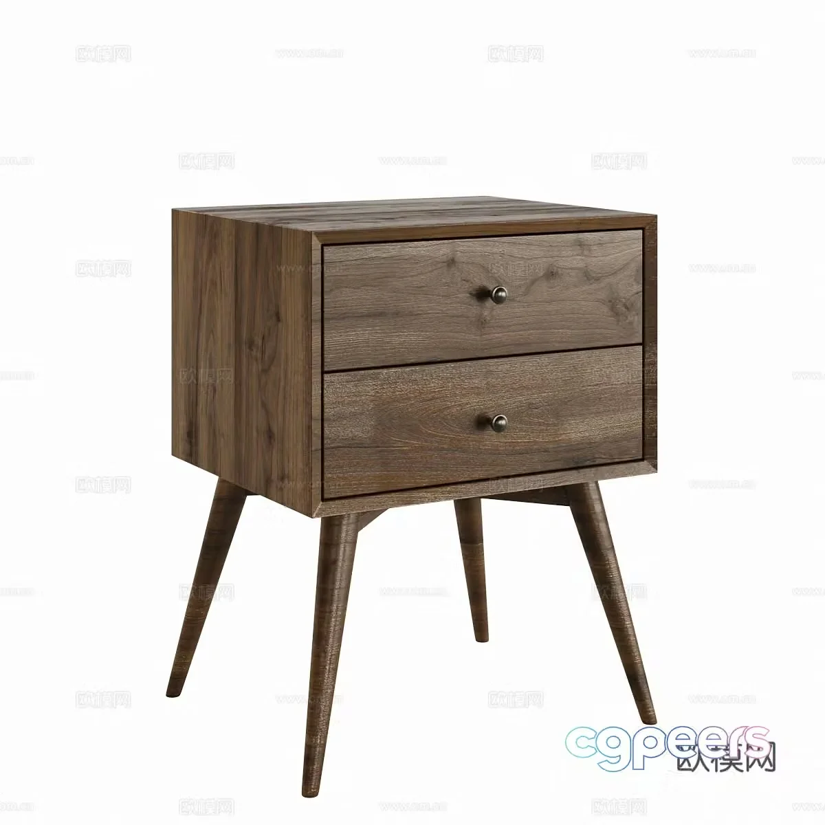 Modern Nordic log wind bedside table 3d model