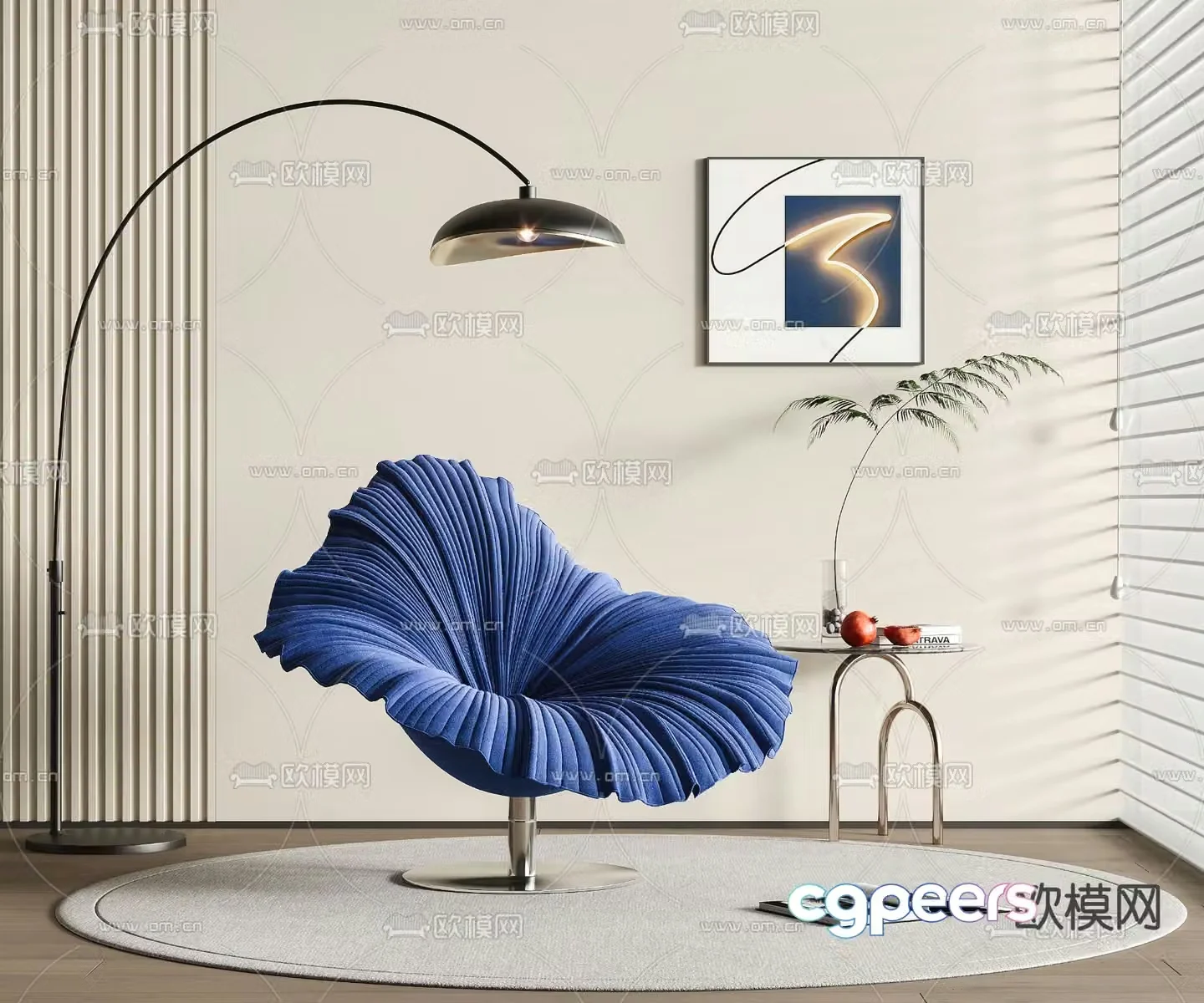 Creative chair leisure chair petal chair 3d model