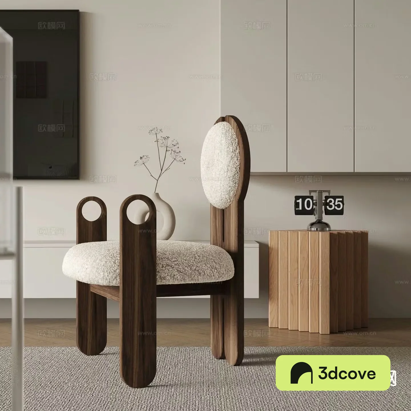 Wasabi chair three-legged chair leisure chair 3d model