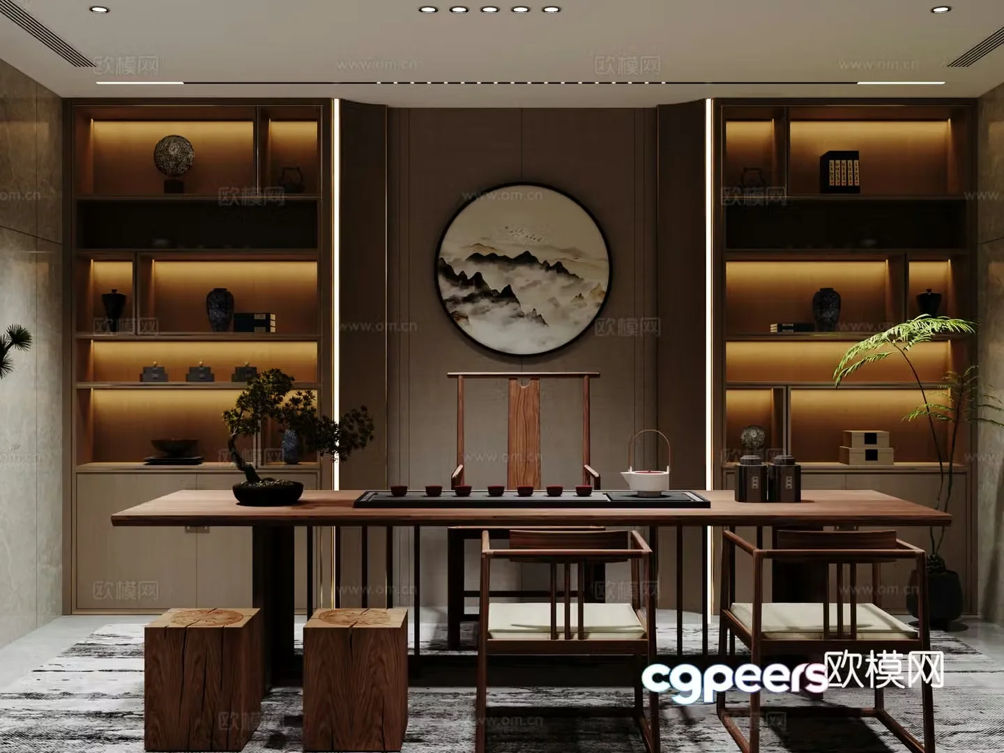 New Chinese tea room 3D model