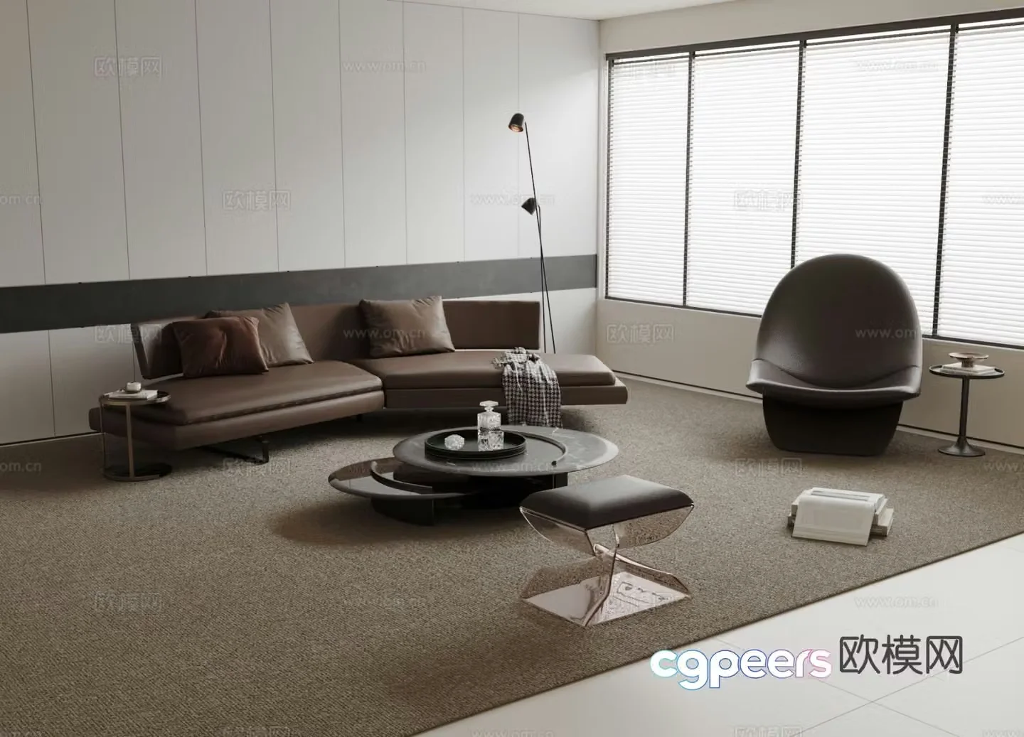 Italian sofa modular sofa 3d model