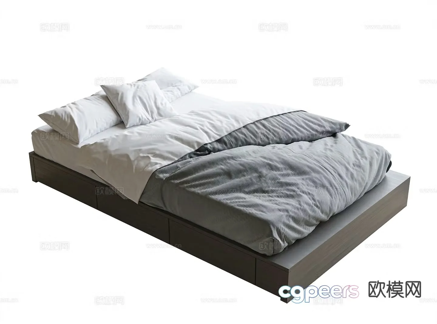 Modern single bed 3d model