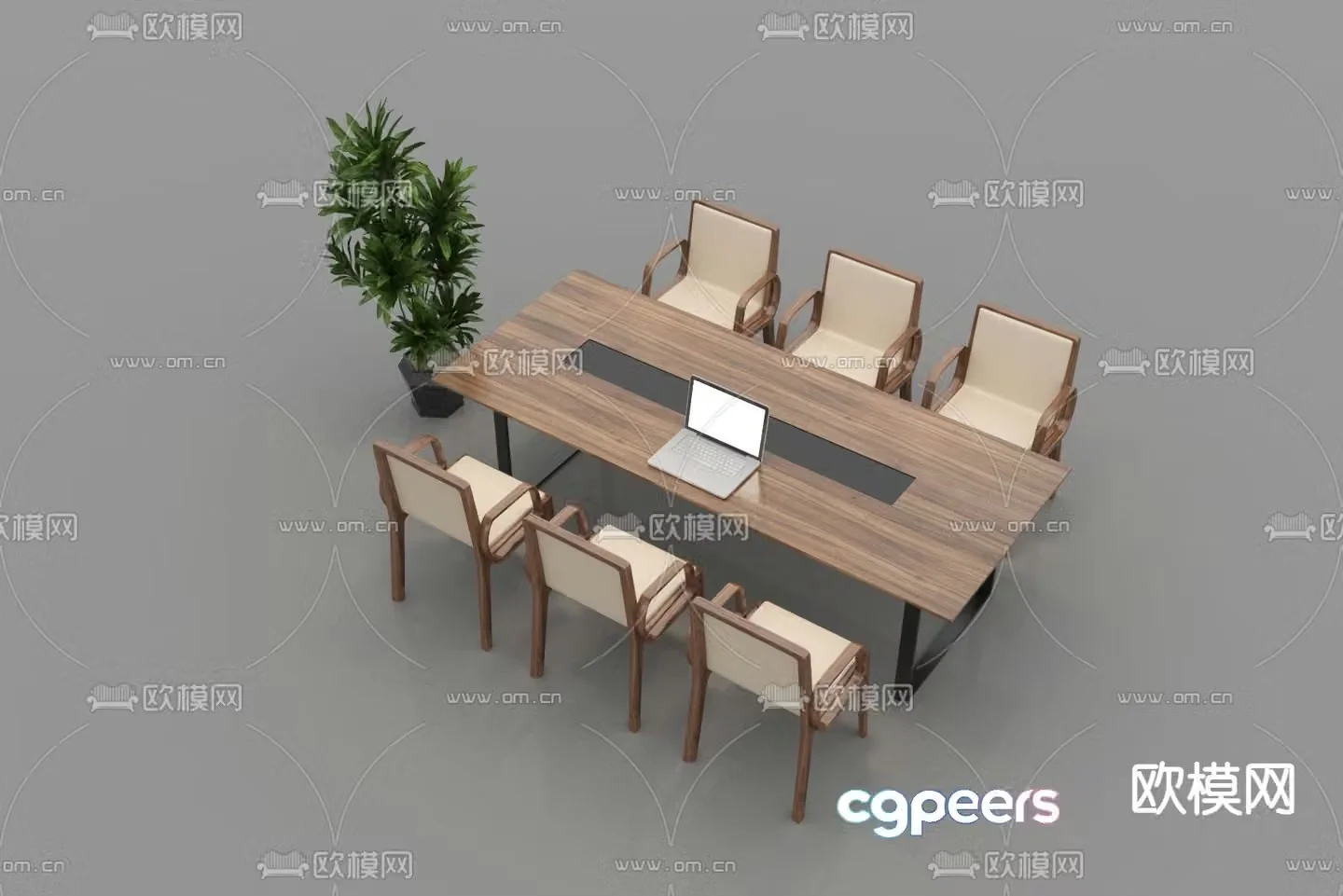 Chinese style conference table conference table 3d model