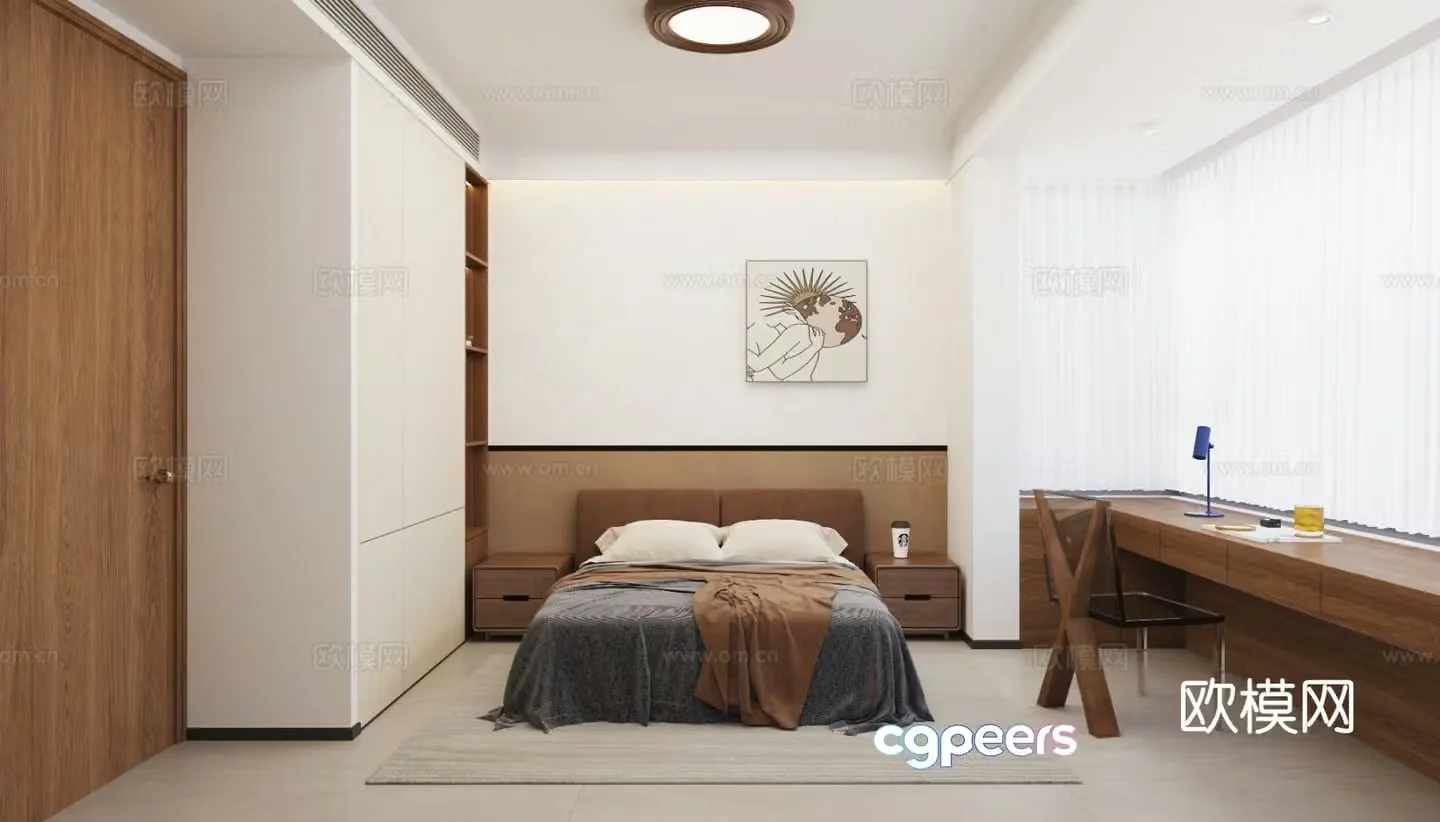 Nordic Bedroom Second Bedroom 3D model