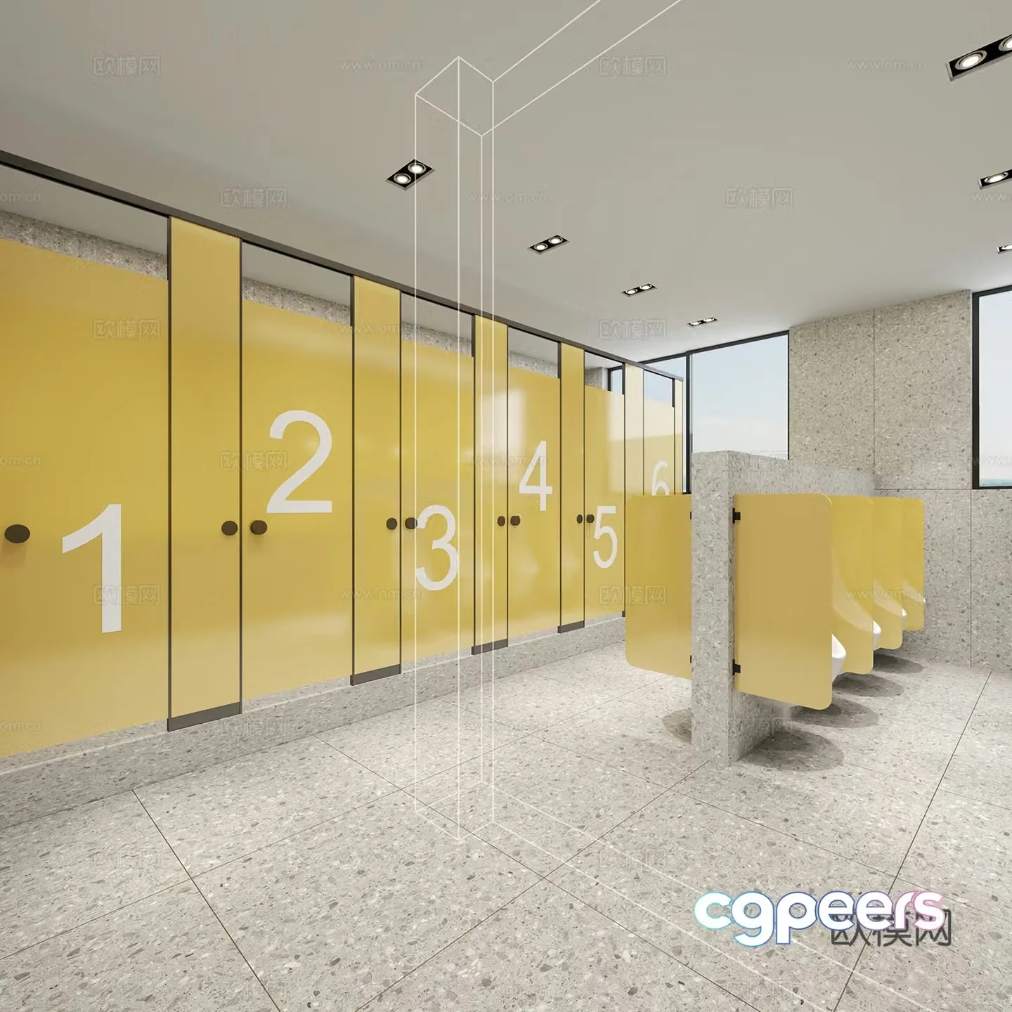 School bathroom 3d model