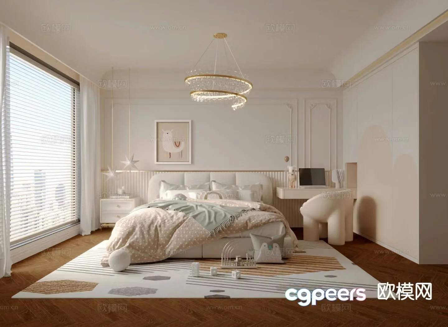 French style children’s room girl’s room 3d model