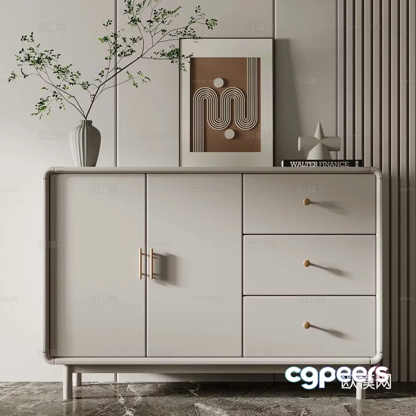 Entrance cabinet French Entrance cabinet side cabinet 3D model