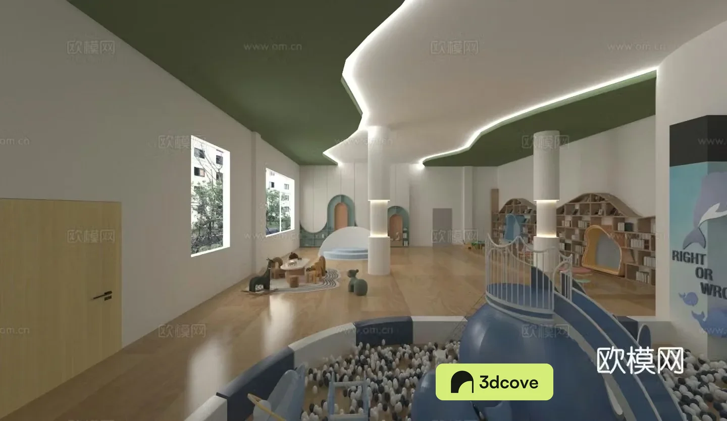 Children’s toy room entertainment room activity room 3d model.