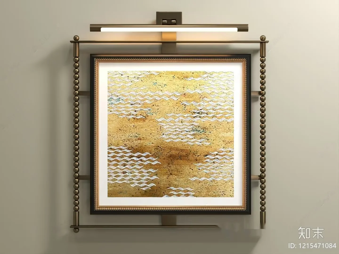 Gold Light Fixture 3D Model – 11940 – VRAY Render