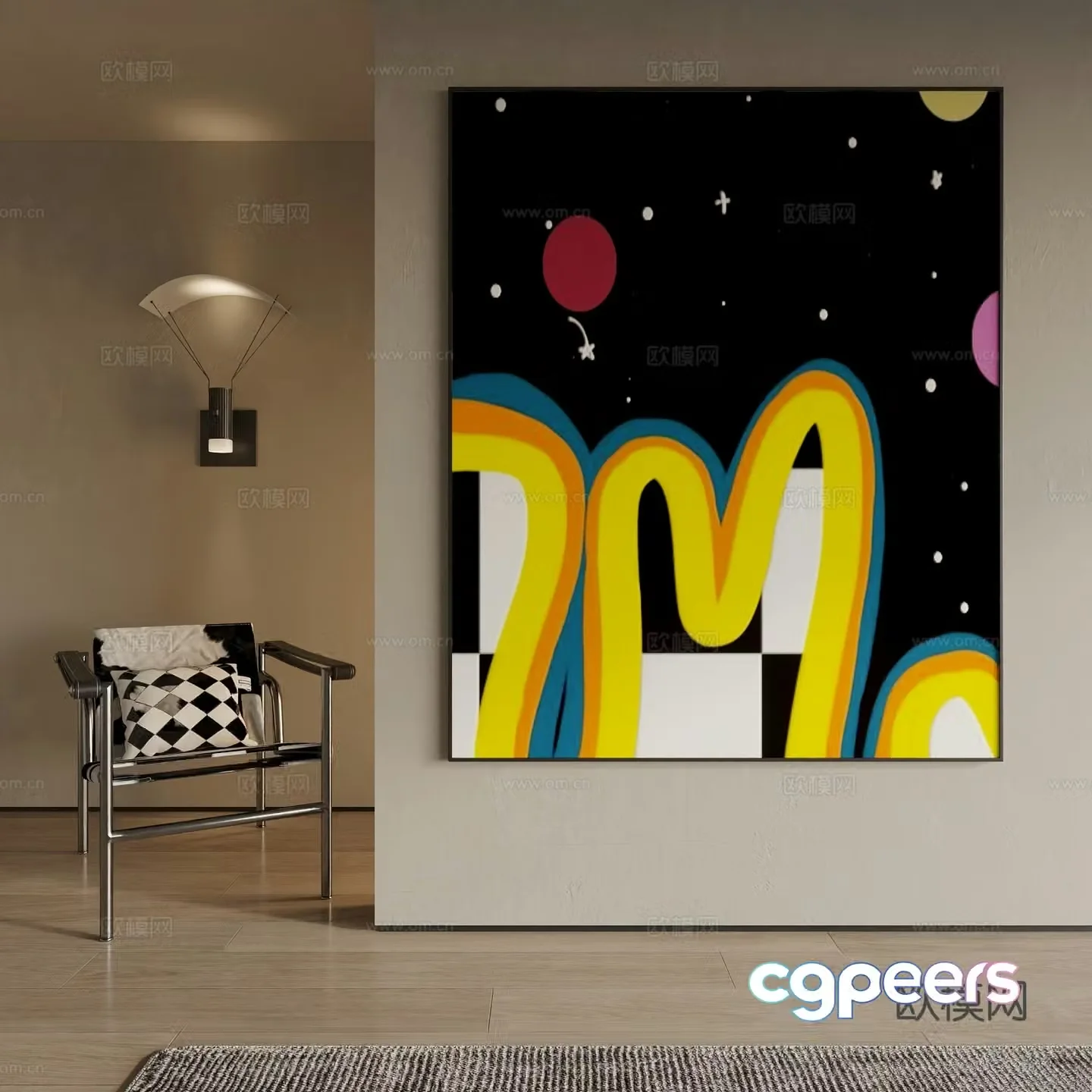 Modern decorative painting 3d model