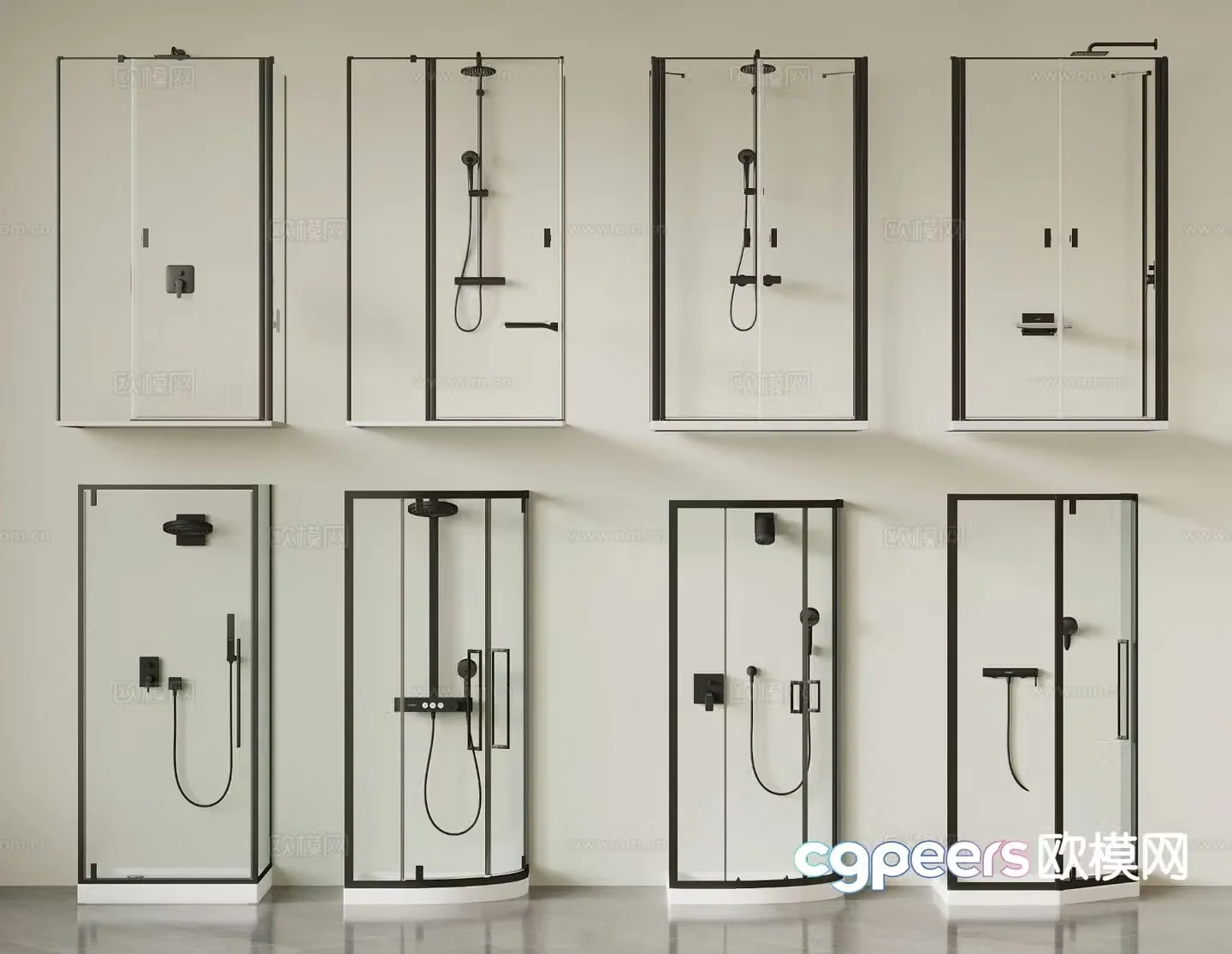 Modern shower room shower room 3d model
