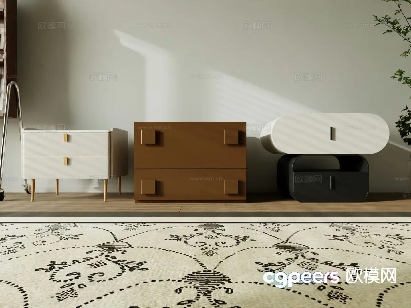 Modern bedside table 3d model