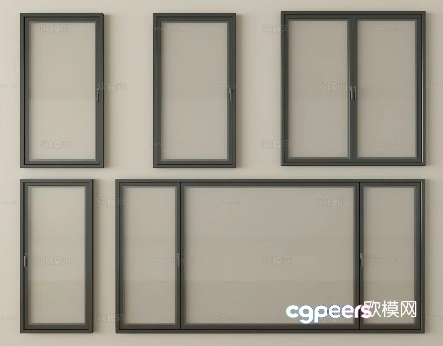 The Single Main Subject Is A Collection Of Windows 3D Model – 6087 – VRAY Render