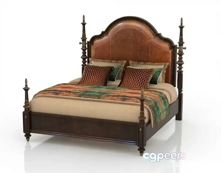 A Large Bed 3D Model – 4471 – VRAY Render