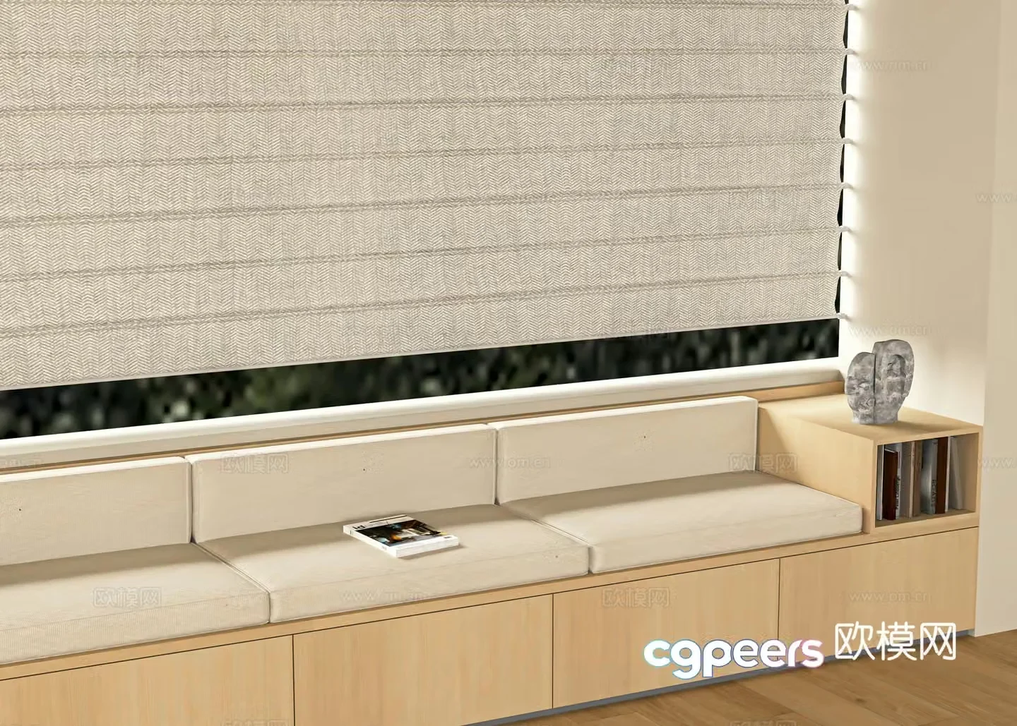 Modern card holder sofa bay window card holder sofa bay window sill design 3D model