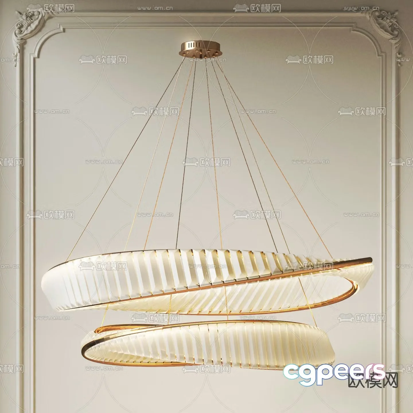 French chandeliers Double-layer chandeliers 3D model