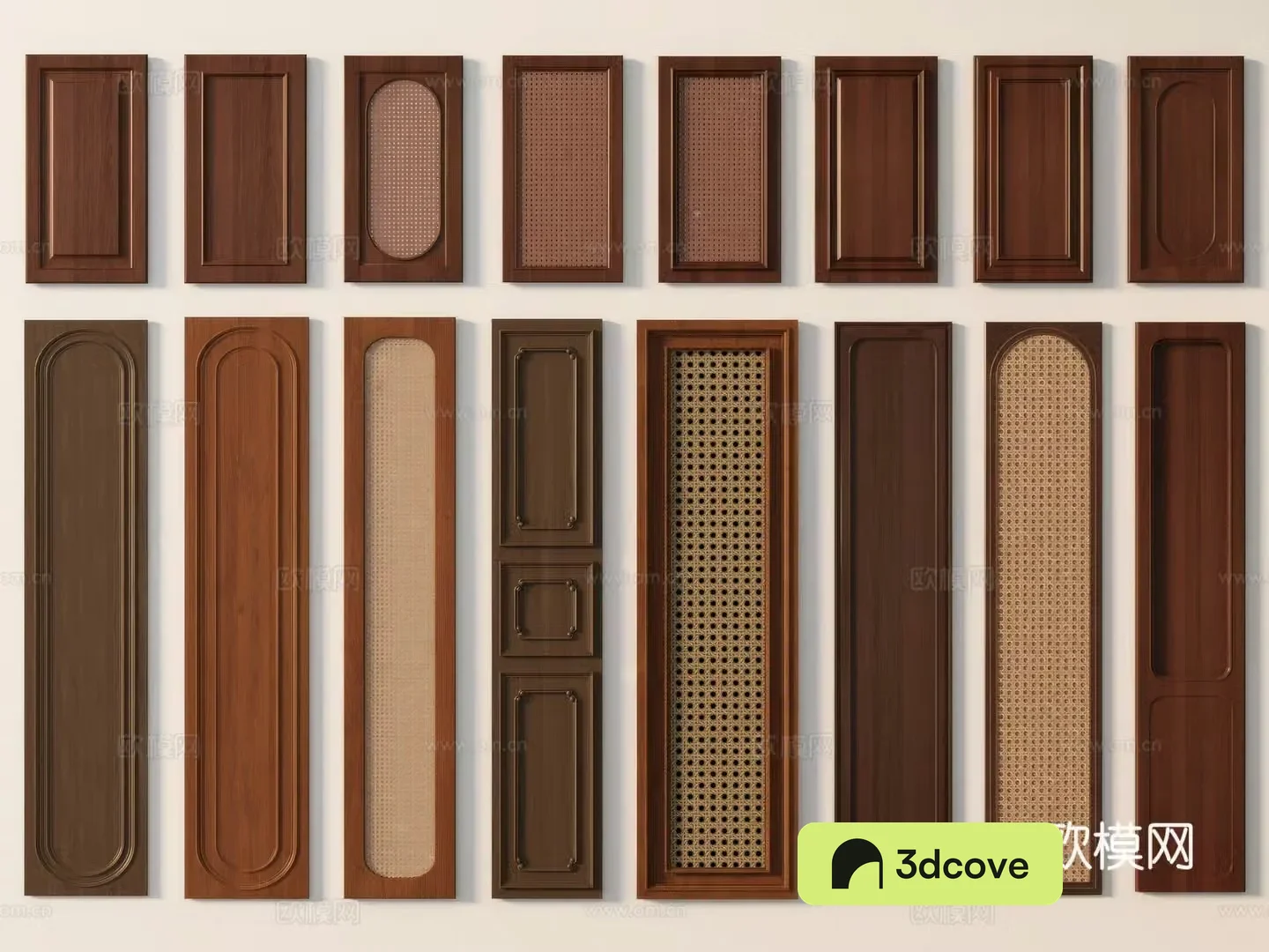 Medieval style cabinet door rattan cabinet door
