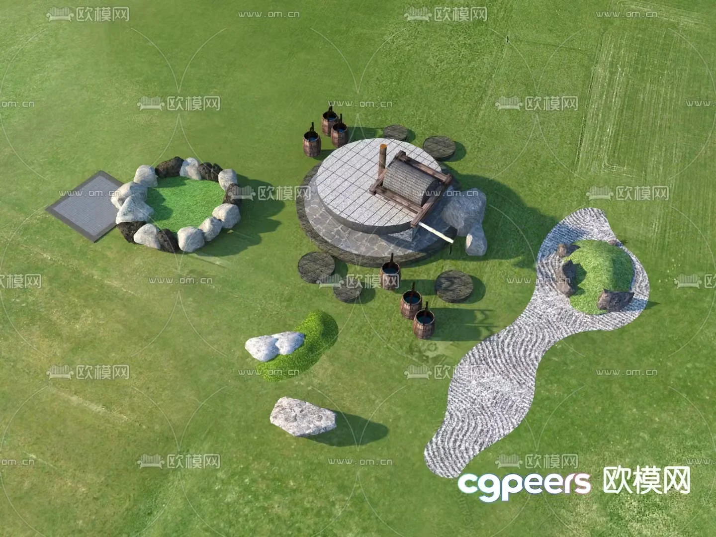 Landscape sketches landscape stones Tingbu 3D model