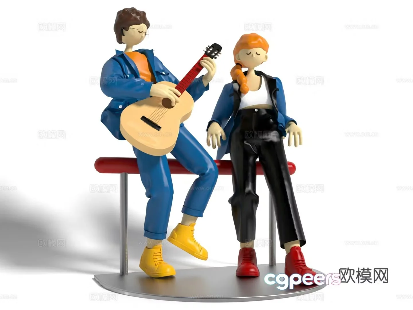 Modern cartoon hand figurine 3D model