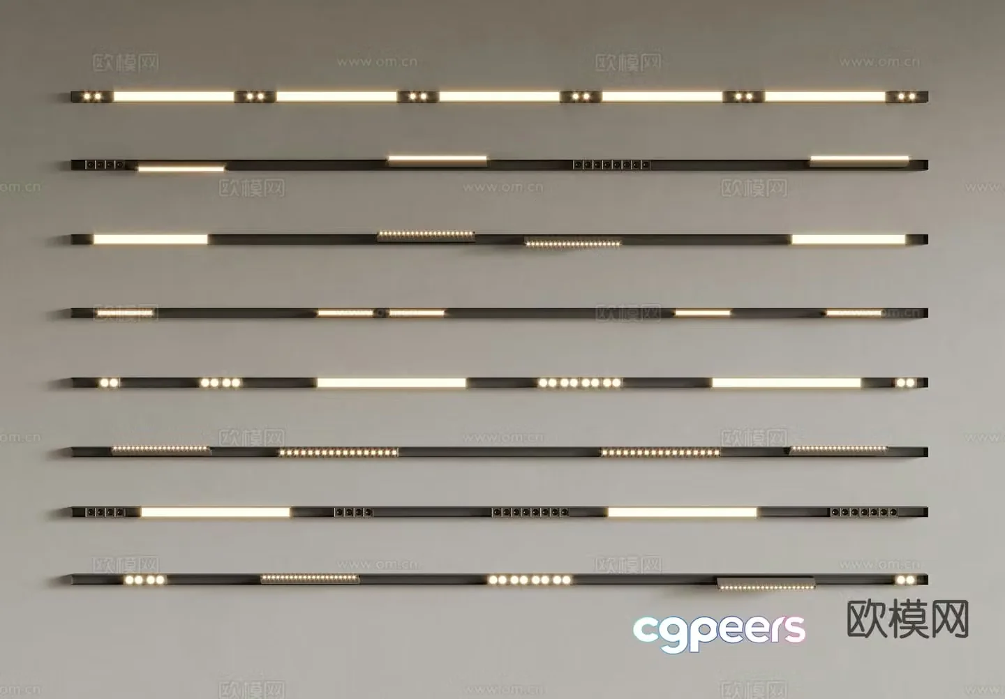 Modern spotlight magnetic track light 3d model