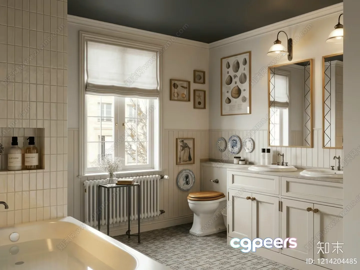 A Bathroom With A White Sink 3D Model – 16428 – VRAY Render