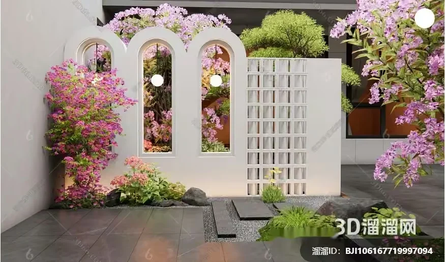 Modern Garden Design 3D Model – 238 – VRAY Render