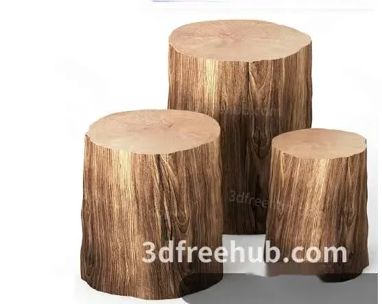 Wooden Tree Stumps 3D Model – 19205 – VRAY Render