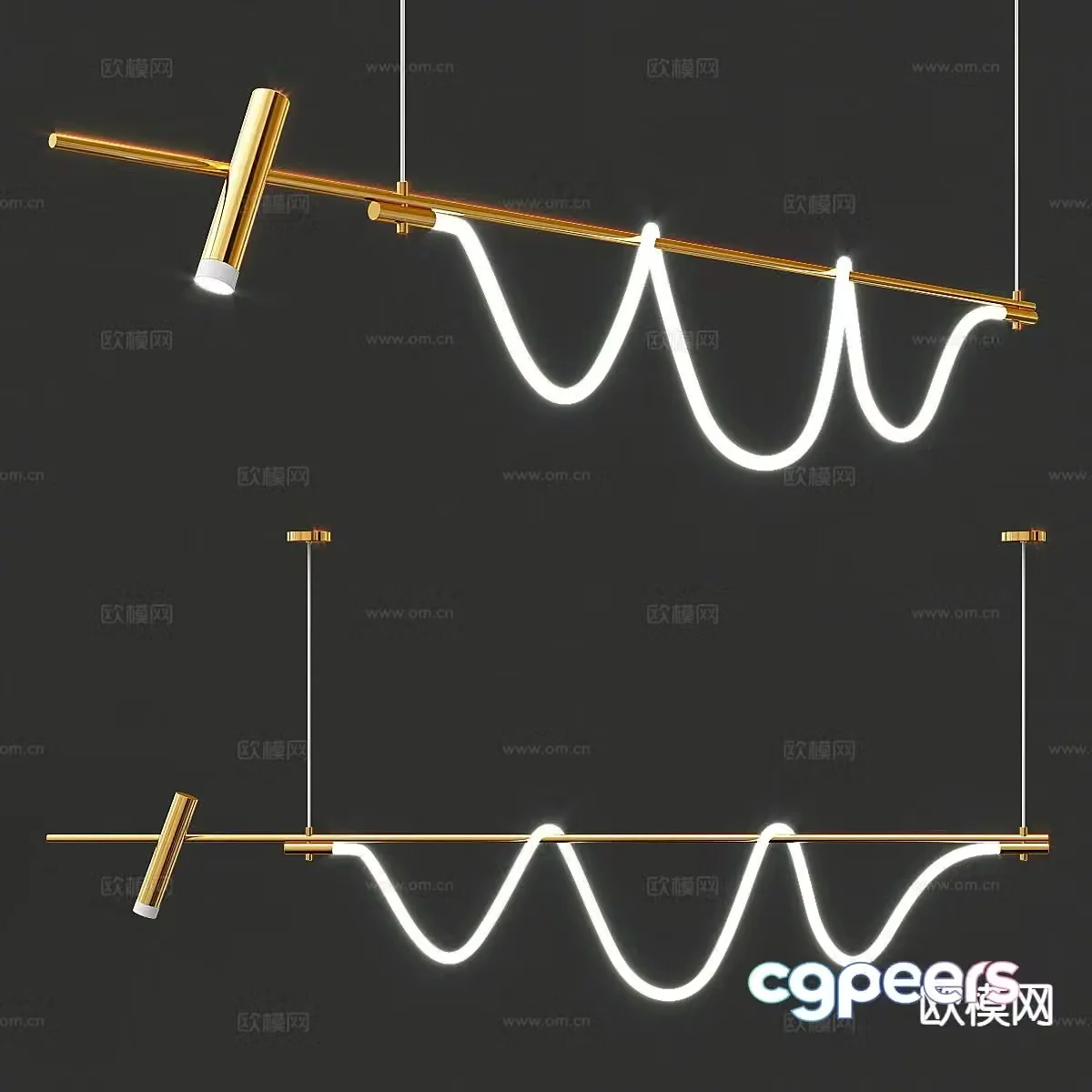 Light luxury chandelier restaurant chandelier 3d model
