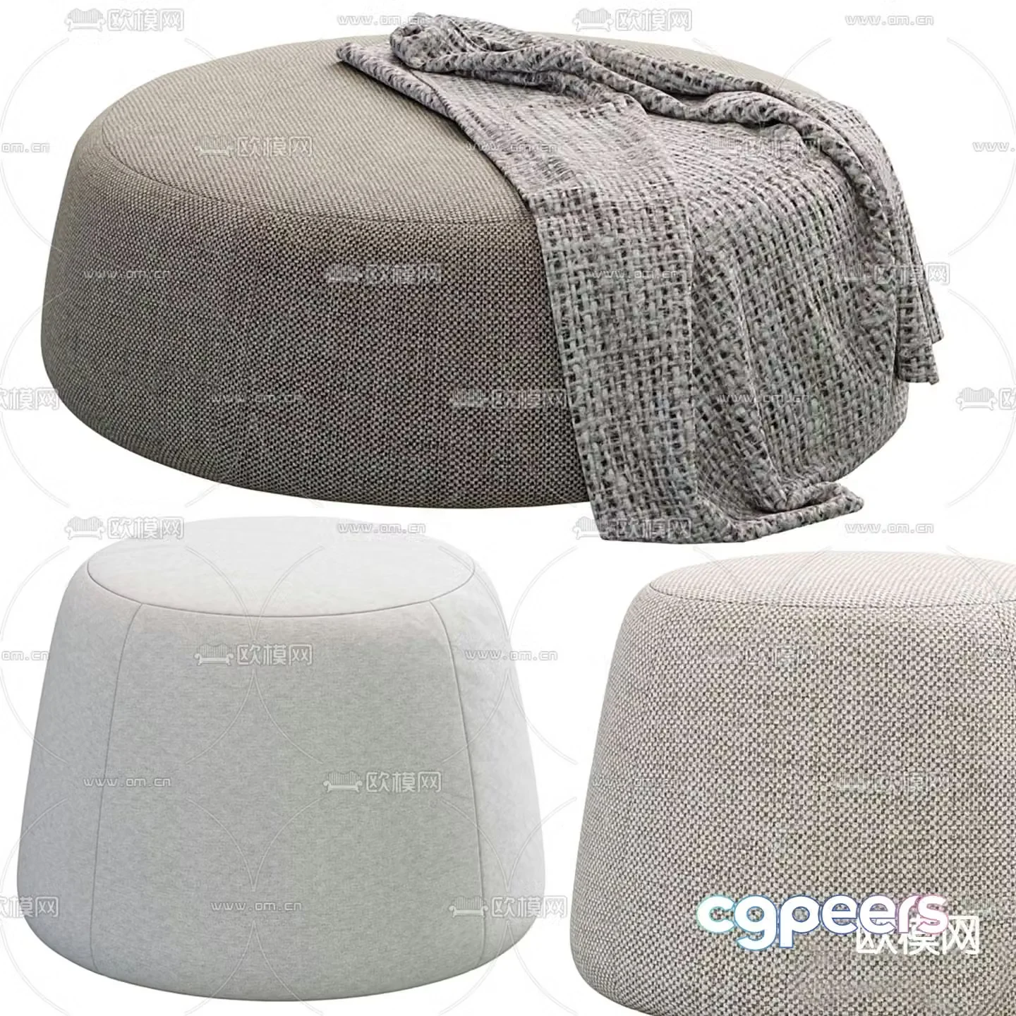 Stool sofa stool round stool low stool 3d model