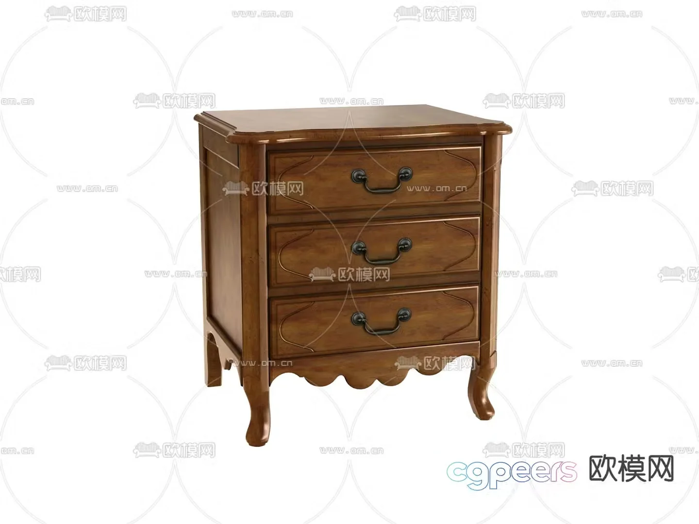 New Chinese style bedside table 3d model