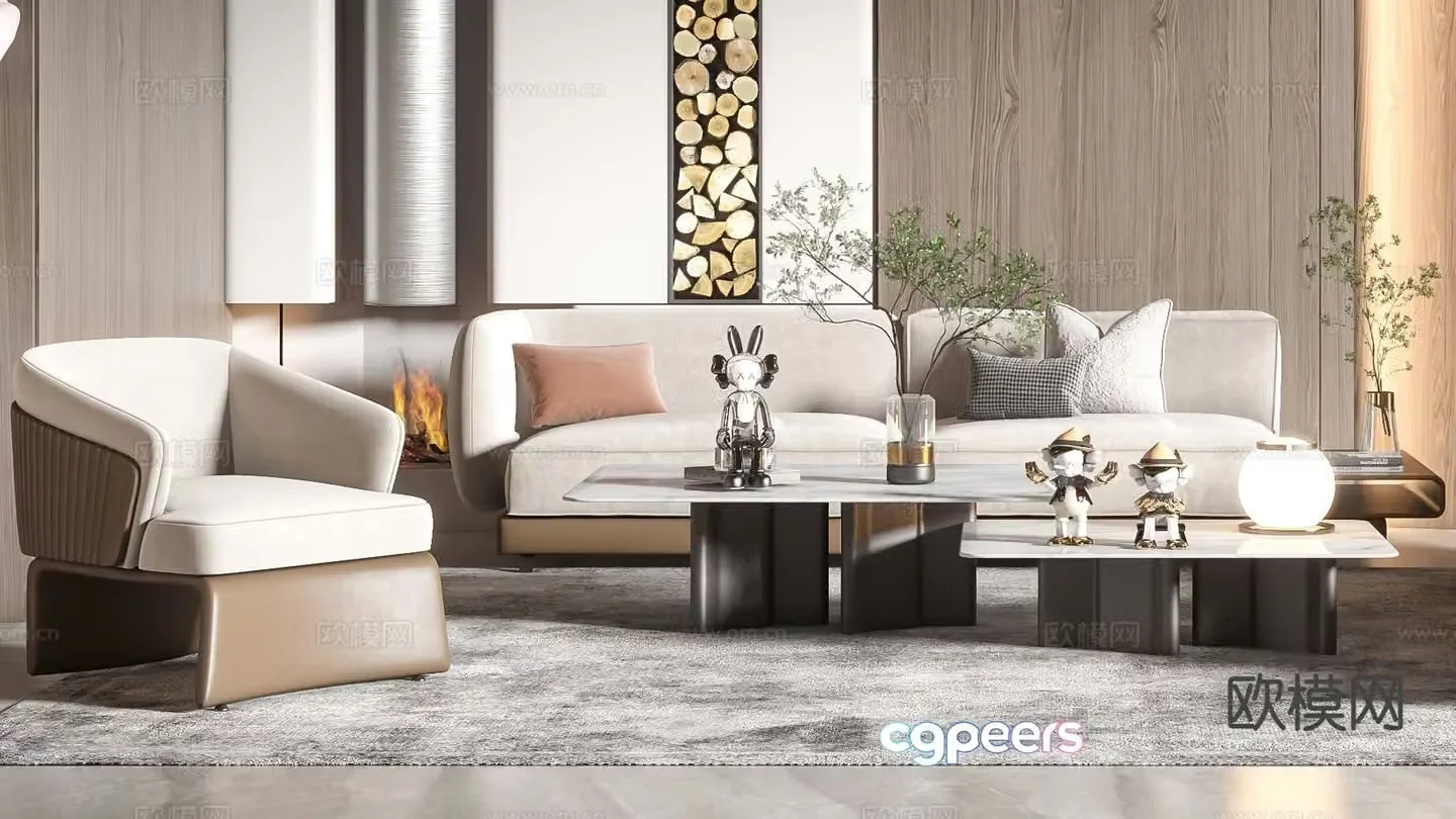 Modern sectional sofa 3d model