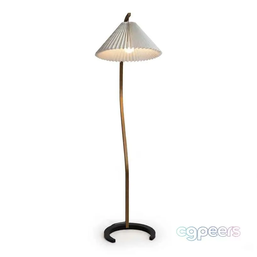 Gold Floor Lamp 3D Model – 10088 – VRAY Render