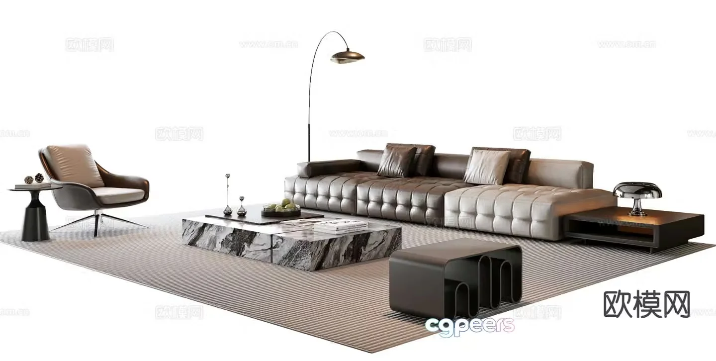 Italian sectional sofa 3d model