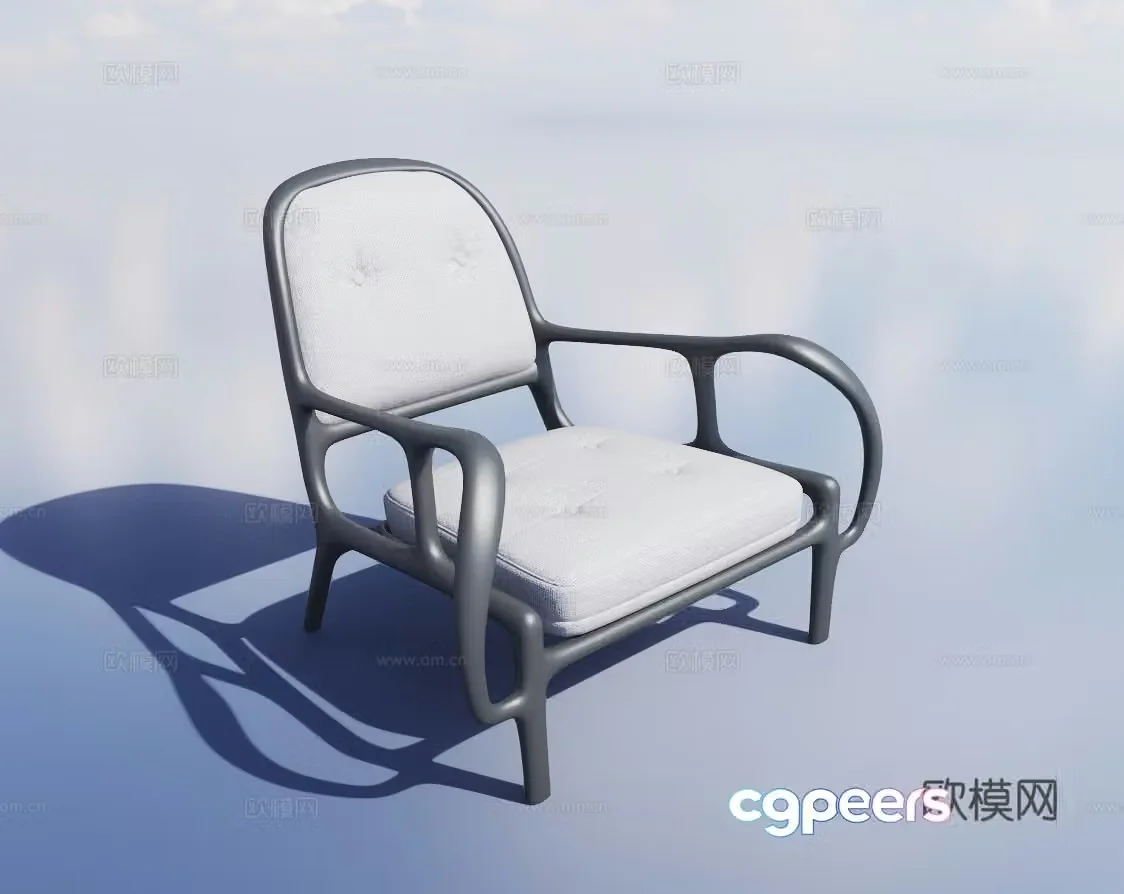 New Chinese style chair dining chair solid wood chair 3d model