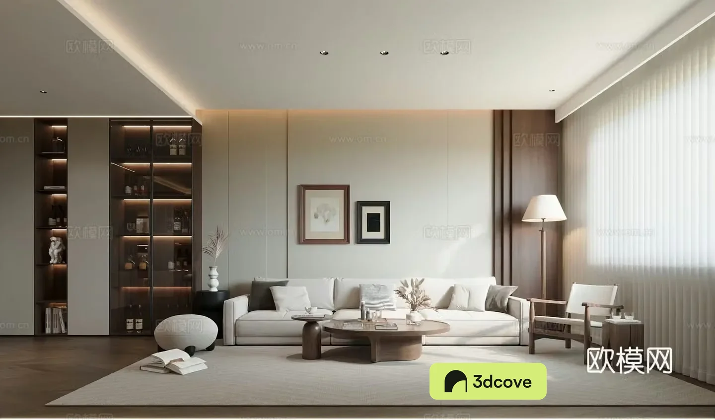 Middle-aged living room 3d model
