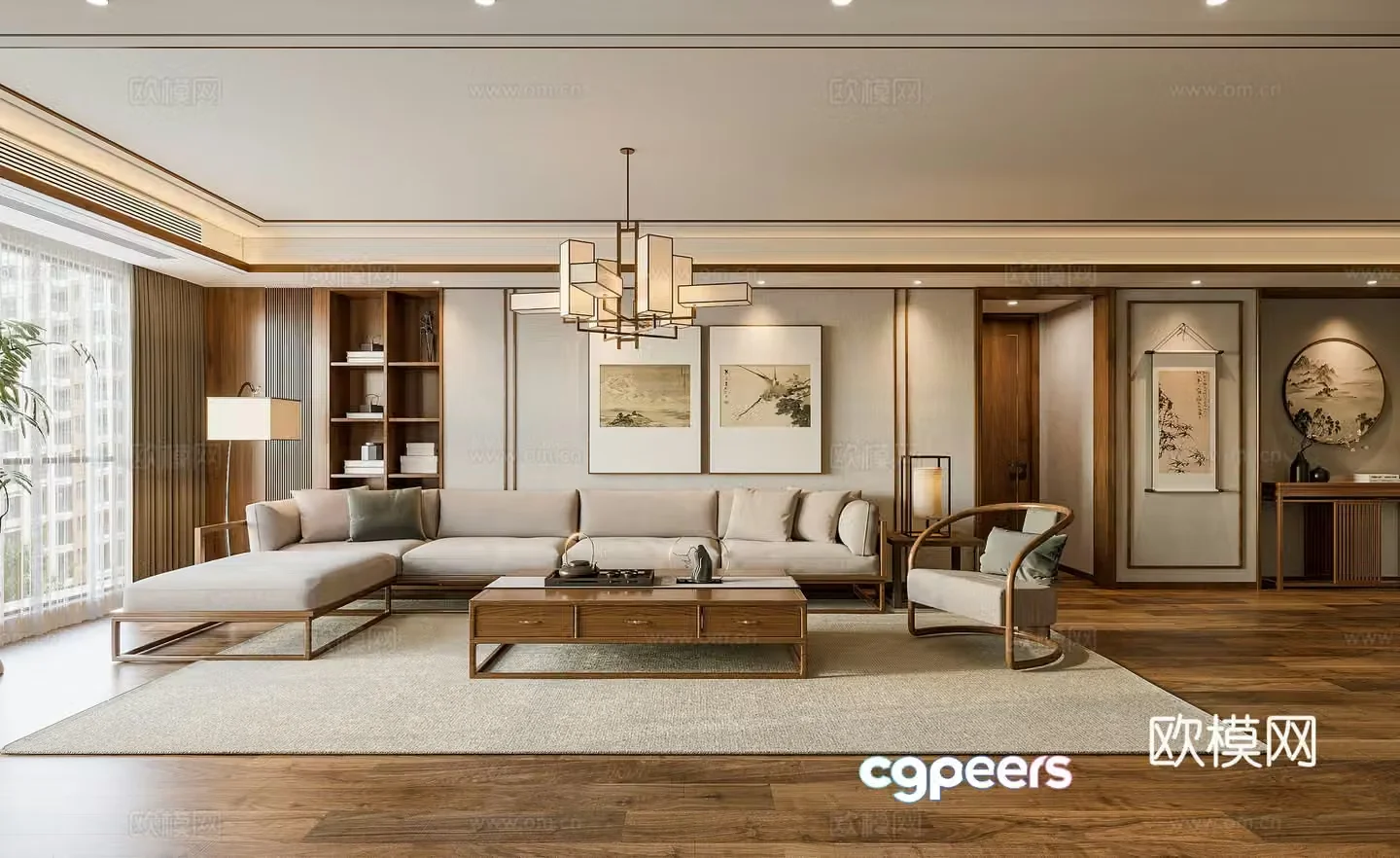 New Chinese Song style living room 3D model