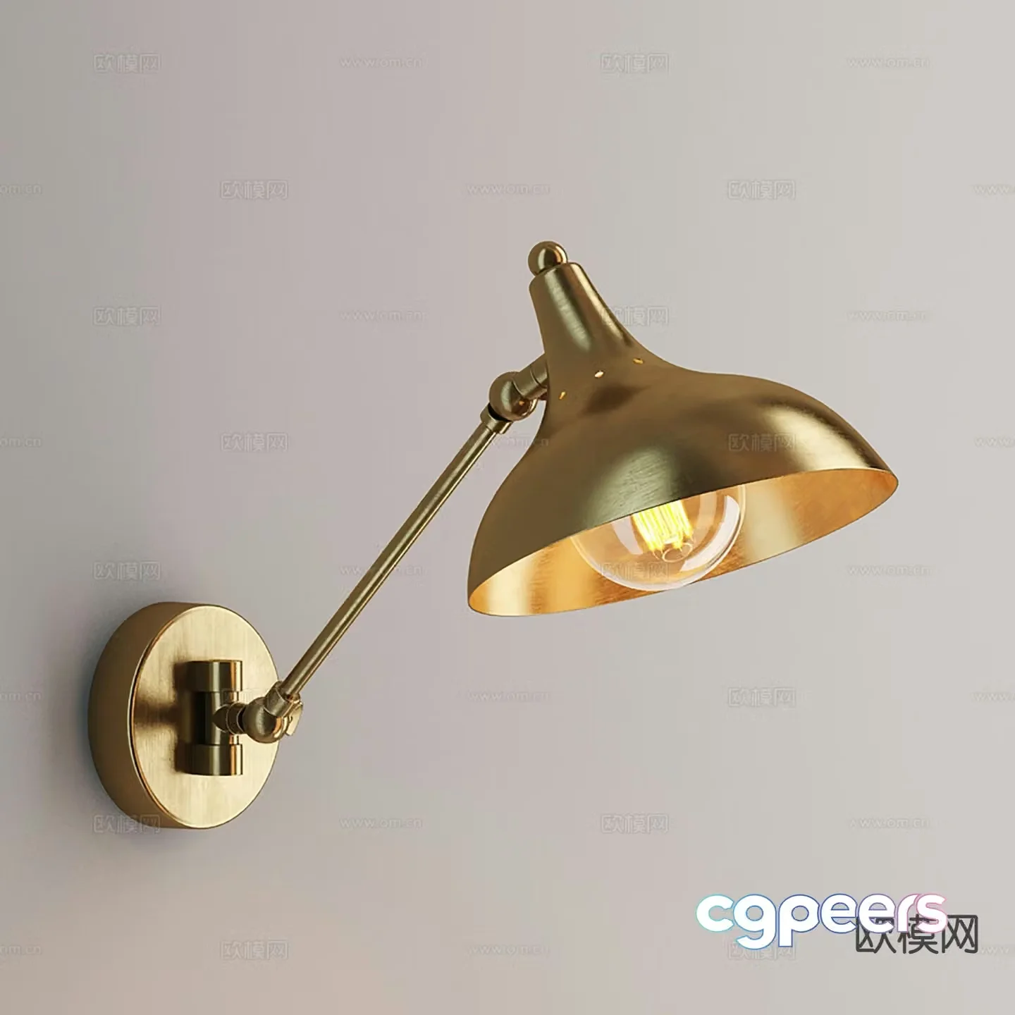 Industrial style wall lamp swing wall lamp 3d model
