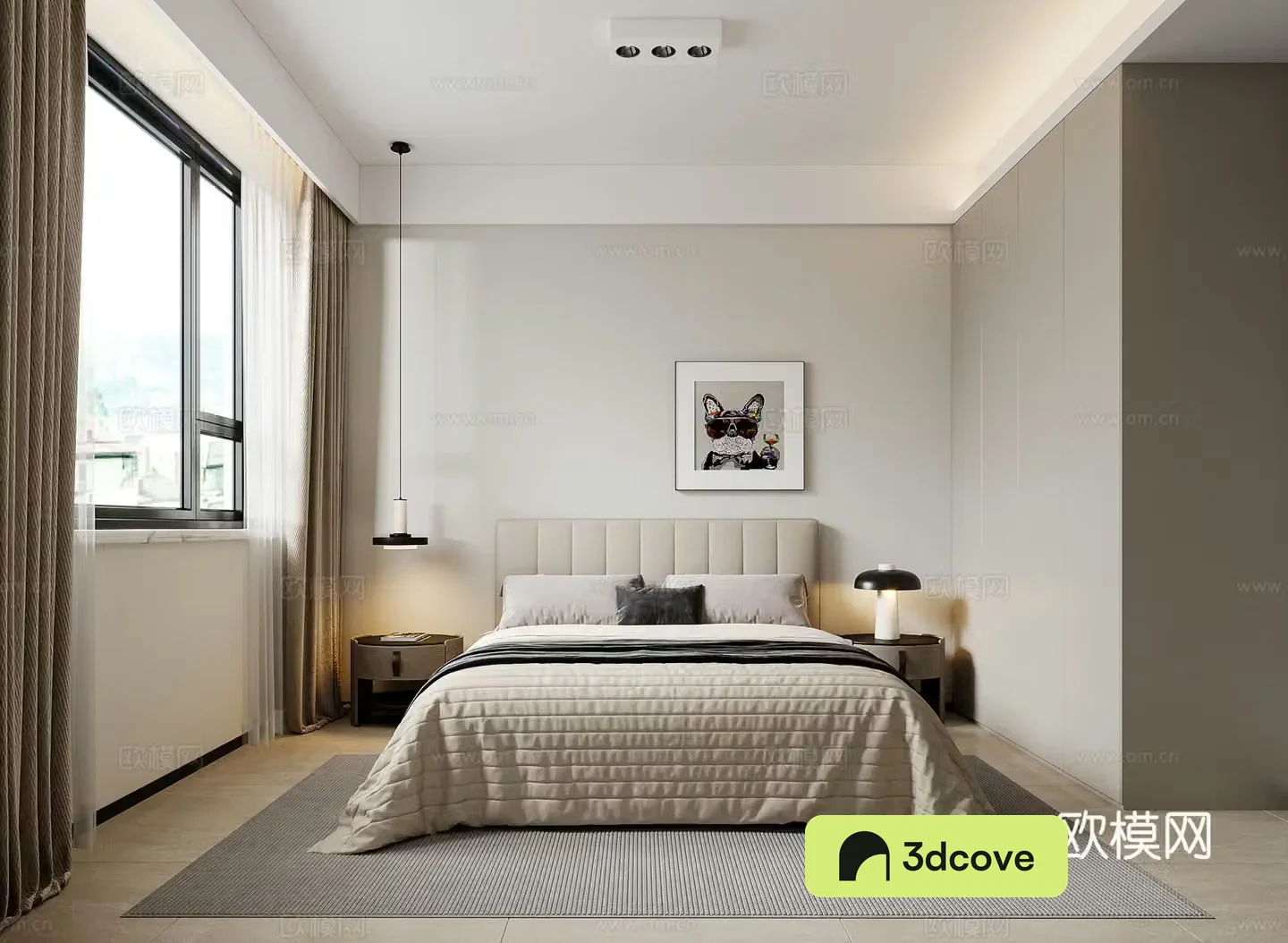 Modern minimalist bedroom