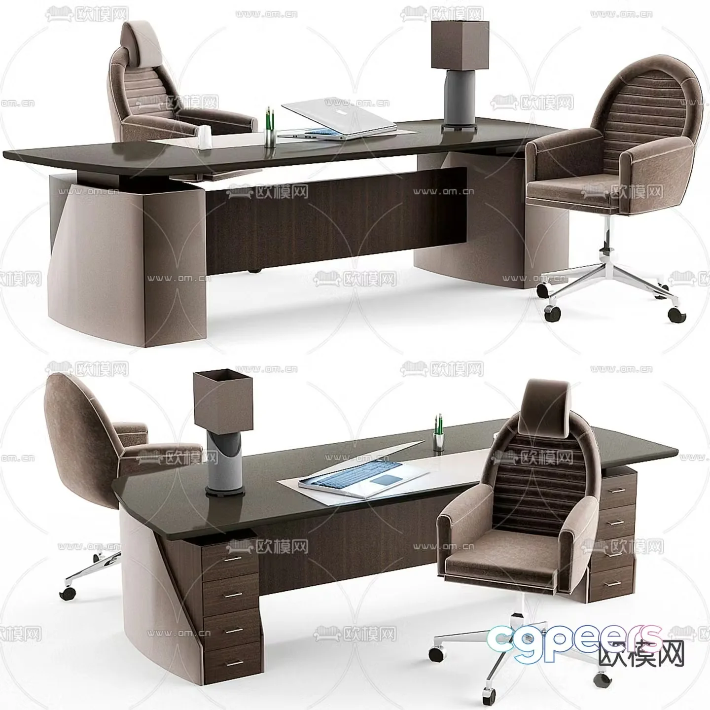 Office desk boss desk desk desk 3d model