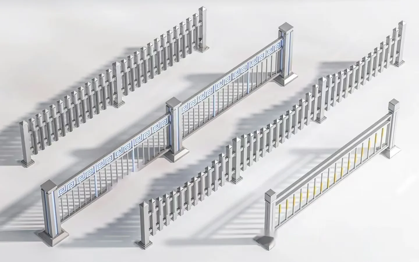 A White Fence 3D Model – 23444 – VRAY Render