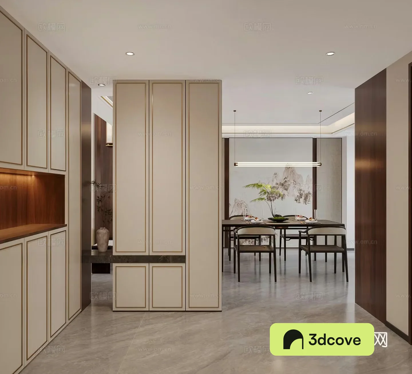 New Chinese style entrance hall aisle view wall screen cabinet shoe cabinet wine cabinet end view cabinet entrance