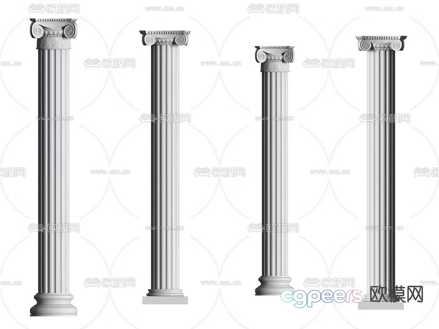 European Roman column 3D model